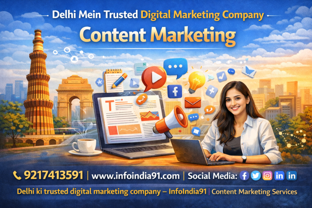 Content marketing services in Delhi by InfoIndia91 trusted digital marketing company